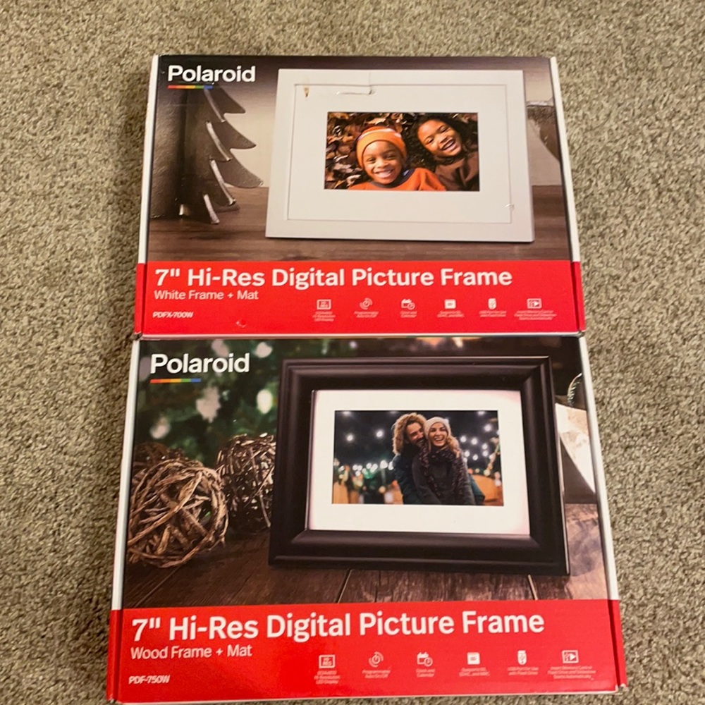 Two brand new Polaroid digital picture frames